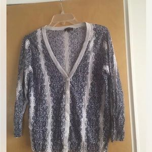 The Limited Blue/Gray V-neck Button Down Cardigan Size S